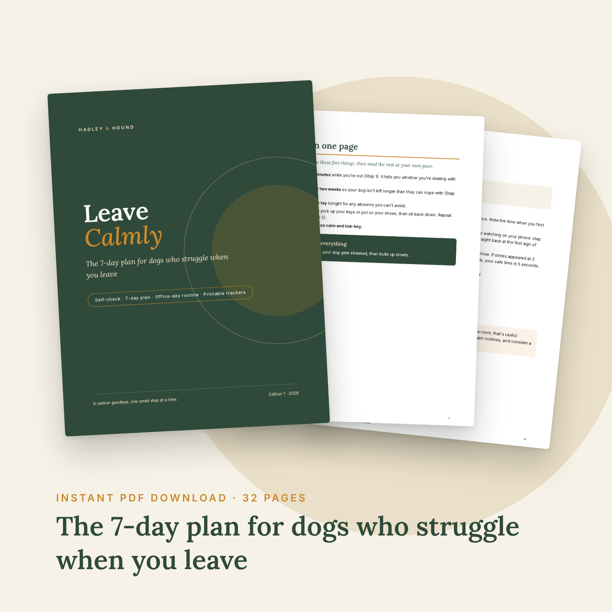 Leave Calmly: The 7-Day Plan for Dogs Who Struggle When You Leave